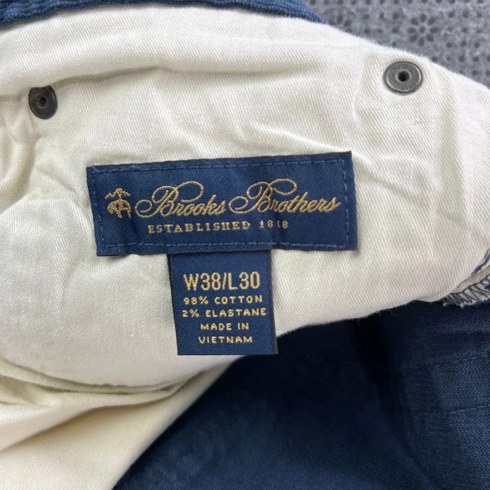 Bundle 2 Brooks Brothers Slim Fit Corduroy Pants Blue Cream Mens 38x30 Stretch